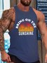 Men Bring On The Sunshine Casual Crew Neck Knit Tank