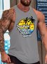 Men's Vacation Funny Print Casual Knit Tank