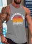 Men Bring On The Sunshine Casual Crew Neck Knit Tank