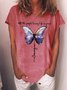 Imagine All The People Living Life In Peace Butterfly Women‘s Short Sleeve T-Shirt