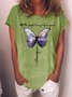 Imagine All The People Living Life In Peace Butterfly Women‘s Short Sleeve T-Shirt