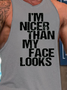 Mens Funny I’m Nicer Than My Face Looks Casual Knit Tank