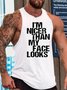 Mens Funny I’m Nicer Than My Face Looks Casual Knit Tank