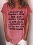 Womens funny letter Crew Neck Cotton Blends Casual Short Sleeve T-Shirt