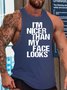 Mens Funny I’m Nicer Than My Face Looks Casual Knit Tank