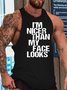Mens Funny I’m Nicer Than My Face Looks Casual Knit Tank