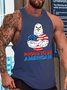 Proud To Be American Funny Bald Eagle Print Crew Neck Tank Top