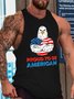 Proud To Be American Funny Bald Eagle Print Crew Neck Tank Top
