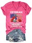 Veteran wife some people never meet their heroes veteran day Regular Fit Letter Cotton Blends Short Sleeve T-Shirt