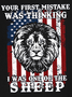 Lion Us Flag Your First Mistake Was Thinking I Was One Of The Sheep Casual Sleeveless Knit Tank