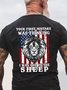 Lion Us Flag Your First Mistake Was Thinking I Was One Of The Sheep  Short Sleeve Cotton Crew Neck Short Sleeve T-Shirt