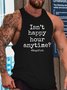 Isn't Happy Hour Anytime Mega Pint Crew Neck Sleeveless Knit Tank