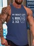 Men's Beer and Ice Funny Casual Sleeveless Knit Tank