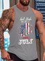 Lilicloth X Saro American Independence Day Funny Beer Print Tank Top