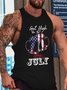 Lilicloth X Saro American Independence Day Funny Beer Print Tank Top