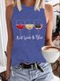 Red Wine Blue Independence Day Patriotic Tank Top