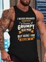 Funny Grumpy Old Man Crew Neck Tank Top