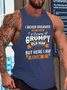 Funny Grumpy Old Man Crew Neck Tank Top