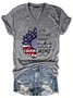 American Flag Sunflower Happiness Is Being A Mimi Casual Letter Cotton Blends T-Shirt