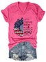 American Flag Sunflower Happiness Is Being A Mimi Casual Letter Cotton Blends T-Shirt