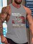 American flag Veteran Soldier Crew Neck Casual Tank Top