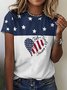 American Flag Star Faith Freedom Loosen T-Shirt