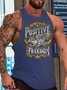 sea eagles  men’s Casual Loose Text Letters Tank Top