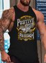 sea eagles  men’s Casual Loose Text Letters Tank Top