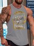 sea eagles  men’s Casual Loose Text Letters Tank Top