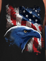 America Flag Men's Crew Neck Loose Text Letters Tank Top