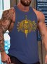 Military license men’s Loose Text Letters Tank Top