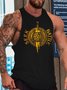Military license men’s Loose Text Letters Tank Top