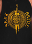 Military license men’s Loose Text Letters Tank Top