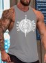 Military license men’s Loose Text Letters Tank Top