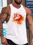 fox men’s Crew Neck Casual Tank Top