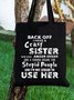 Funny teasing my sister shopping tote bags