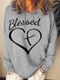 Womens Faith Cross Casual Sweatshirt
