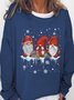Women Christmas Gnomies Santa Crew Neck Simple Text Letters Sweatshirt