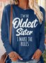 Womens Funny Sister Gift Old Sister Casual Top