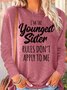 Womens Funny Sister Gift Youngest Sister Casual Top