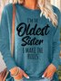 Womens Funny Sister Gift Old Sister Casual Top