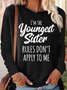 Womens Funny Sister Gift Youngest Sister Casual Top