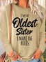 Womens Funny Sister Gift Old Sister Casual Top