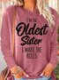 Womens Funny Sister Gift Old Sister Casual Top