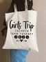 Girls Trip Cheaper Than Therapy Family Text Letter Shopping Tote Bag