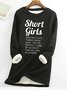 Women‘s Funny Short Girl Crew Neck Sweatshirt