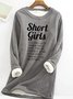 Women‘s Funny Short Girl Crew Neck Sweatshirt