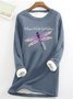 Women Dragonfly Whisper Words of Wisdom Let it Be Warmth Fleece Sweatshirt