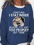 Women’s Funny Letter Cat Print Casual Sweatshirt