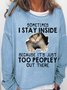 Women’s Funny Letter Cat Print Casual Sweatshirt